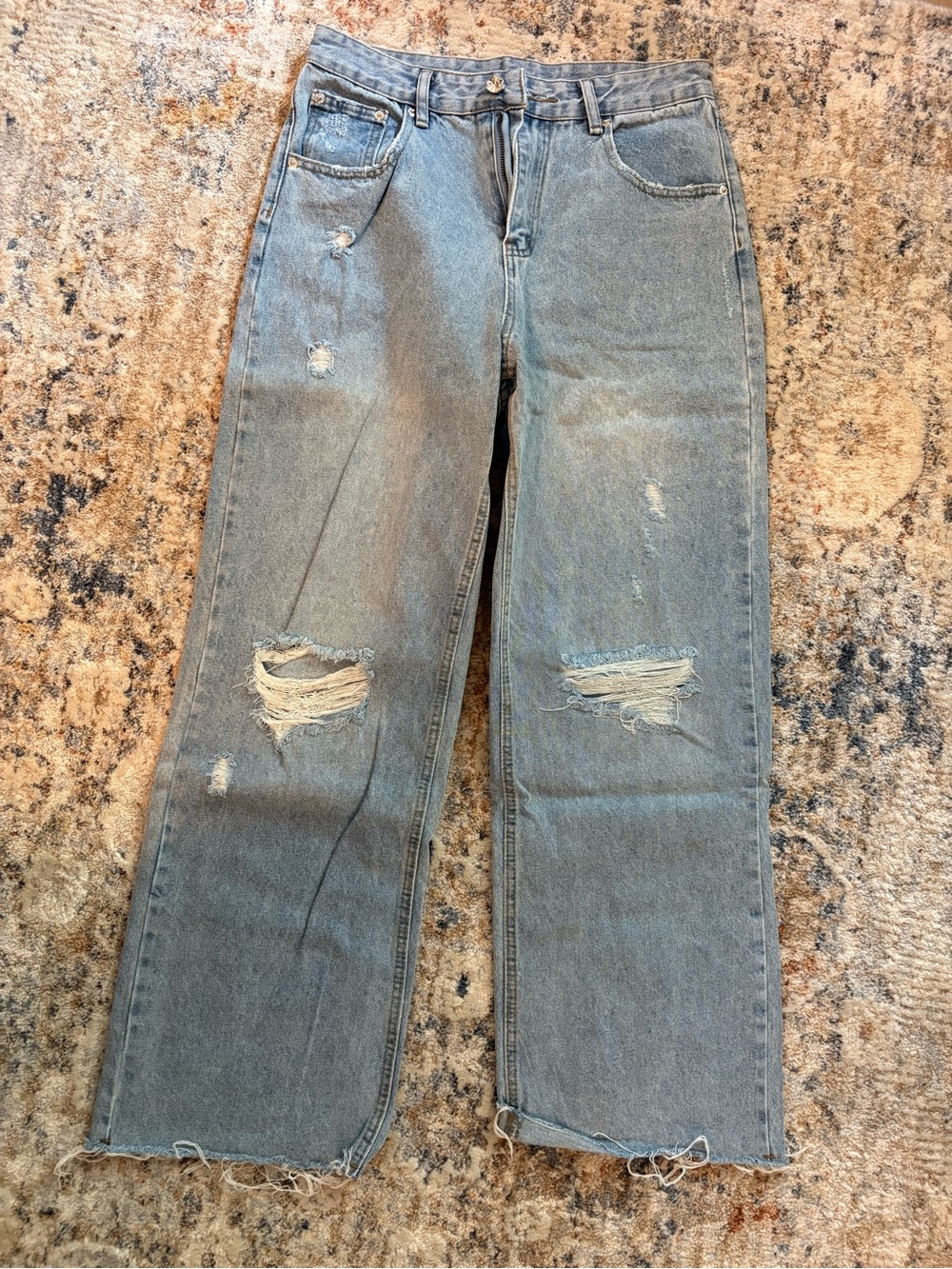 SHEIN Light Blue Washed Denim Jeans